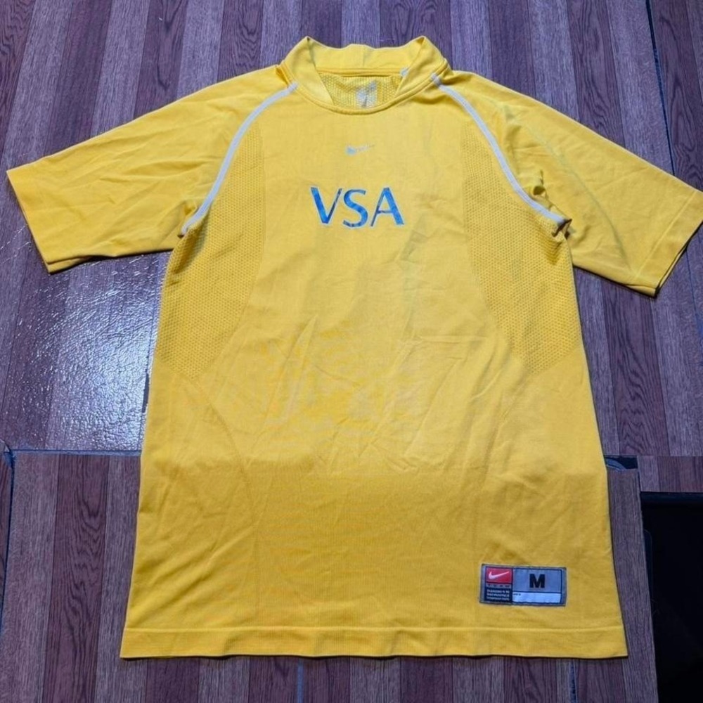 Nike Team Vintage Yellow VSA Tech Sportswear Jersey Shirt Medium